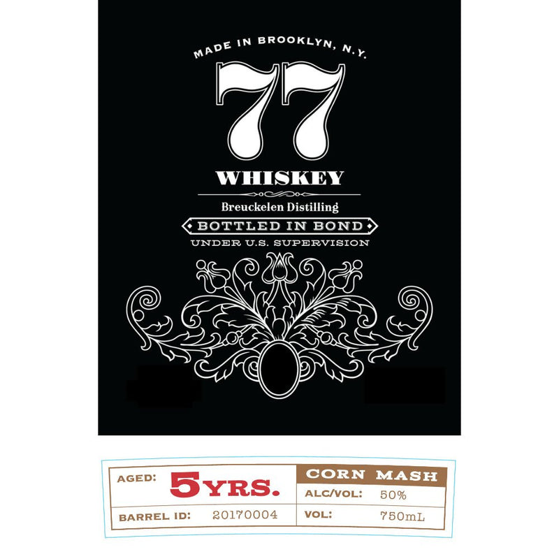77 Whiskey 5 Year Old Bottled in Bond Bourbon - Main Street Liquor