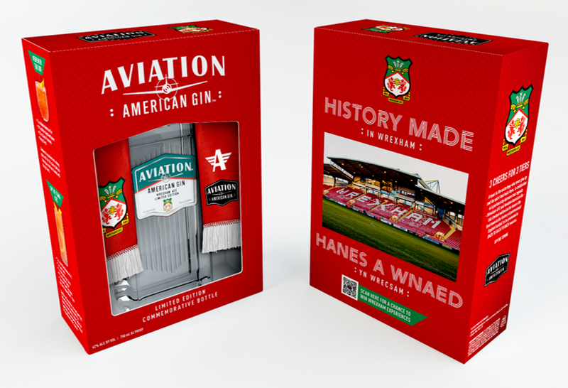 Aviation Gin Wrexham AFC Limited Edition 750mL + Bottle Scarf Gift Pack Aviation