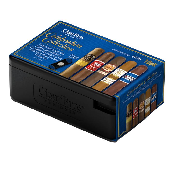 main street tobacco & gifts CigarBros Celebration Collection 10 Cigar Sampler Gift Set with Humidor &  Cutter