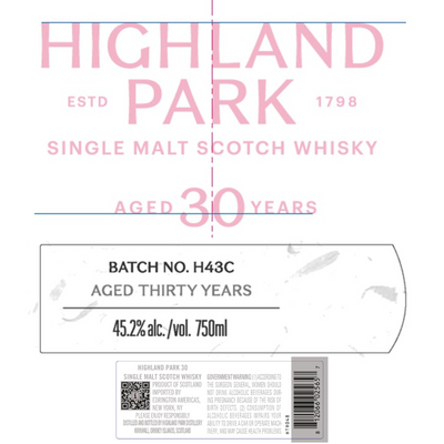 Highland Park 30 Year Old Single Malt Scotch Whisky Highland Park
