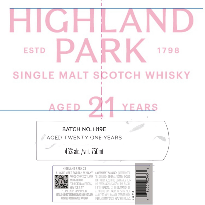 Highland Park 21 Year Old Single Malt Scotch Whisky Highland Park