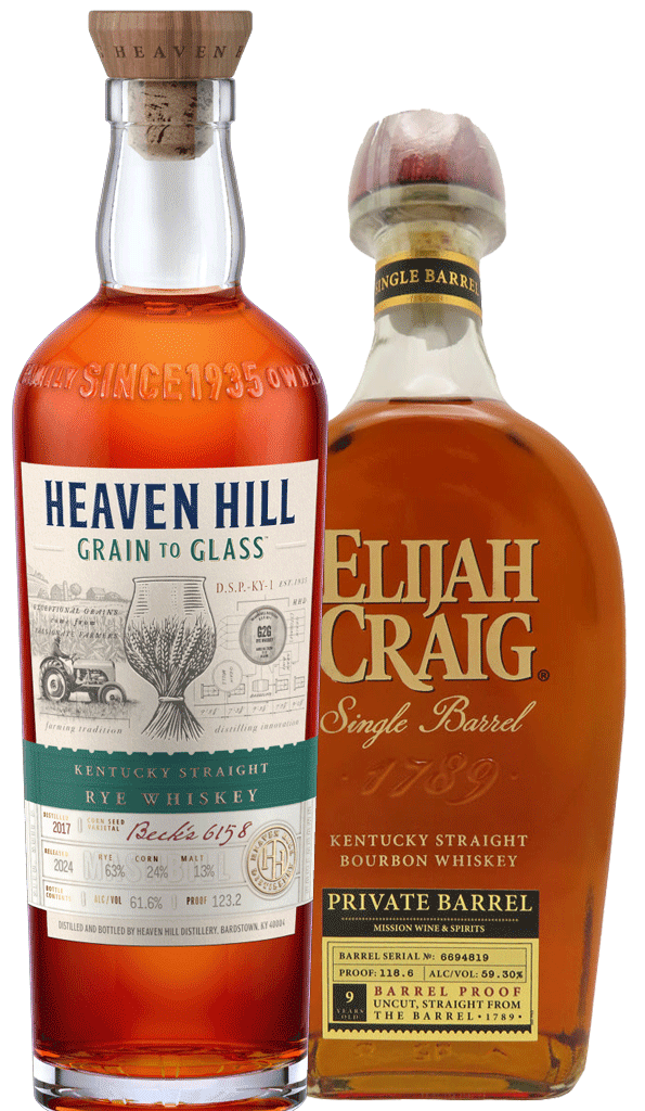 Heaven Hill Grain to Glass Rye & Elijah Craig Mission Barrel Combo 750ml