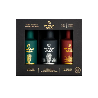 Mala Mía Mezcal 200ml Variety Pack Artisanal Mexican Mezcal Gift Set (Cuishe, Ensamble, Tepeztate) Mala Mia