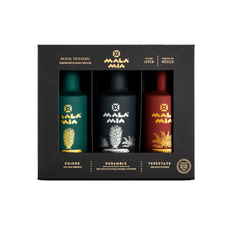 Mala Mía Mezcal 200ml Variety Pack Artisanal Mexican Mezcal Gift Set (Cuishe, Ensamble, Tepeztate) Mala Mia