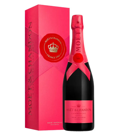 Celebrate holiday 2025 in style with the Moët & Chandon Rose Imperial Holiday 2025 Limited Edition, featuring a festive pink and black label and matching gift box—the perfect gift for any occasion.