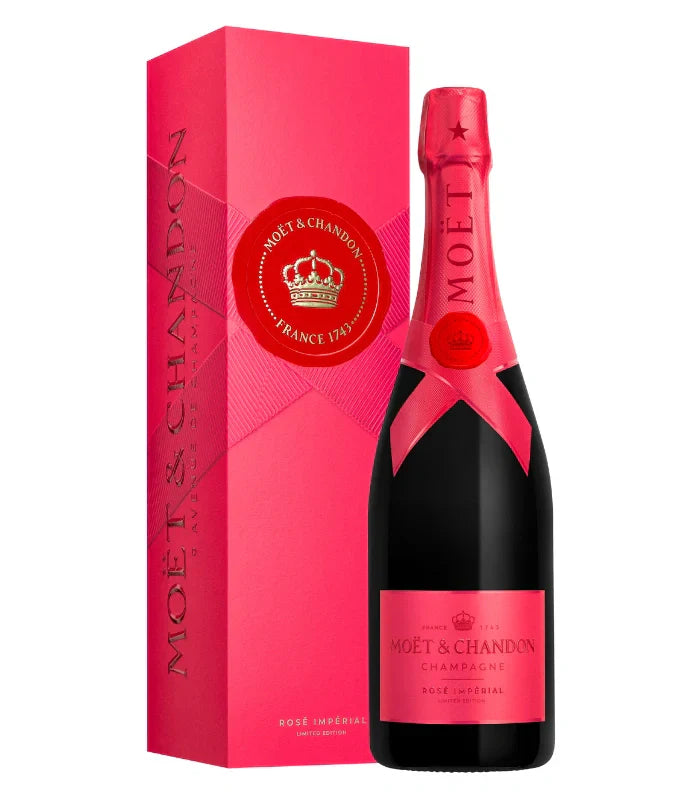 Celebrate holiday 2025 in style with the Moët & Chandon Rose Imperial Holiday 2025 Limited Edition, featuring a festive pink and black label and matching gift box—the perfect gift for any occasion.