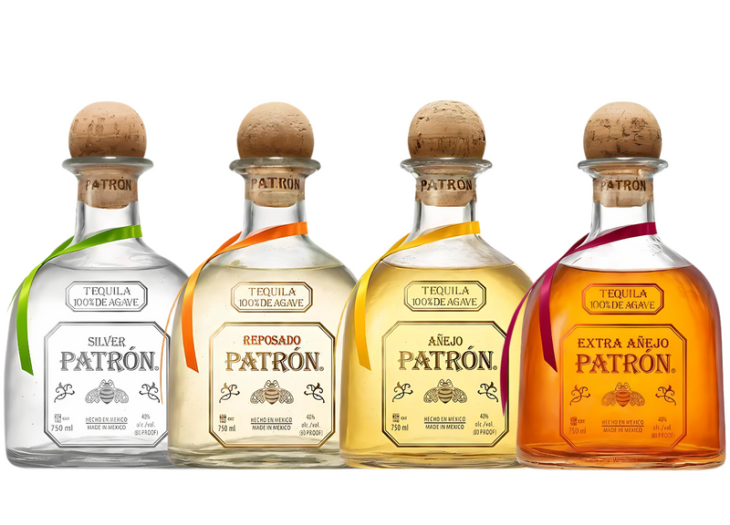 Patrón Tequila Collection Bundle: Silver, Reposado, Añejo & Extra Añejo Patron
