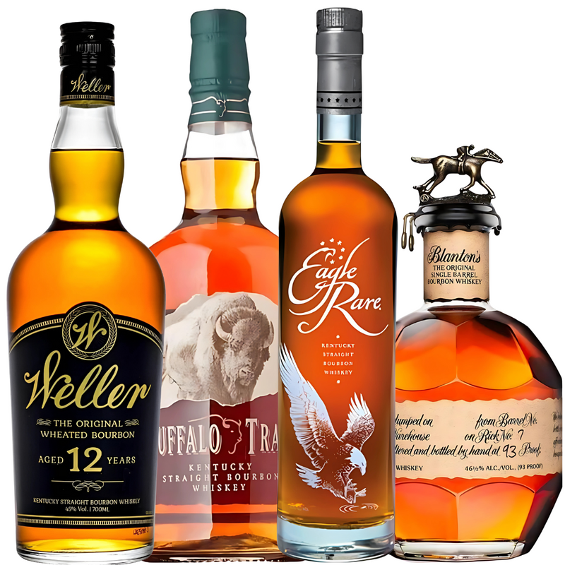 Premium Kentucky Bourbon Collection – Weller 12, Buffalo Trace, Eagle Rare & Blanton’s Original Buffalo Trace