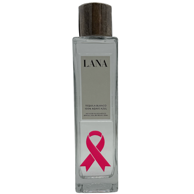 LANA Tequila Blanco Breast Cancer Awareness Ribbon Limited Edition Etched Bottle 750mL Lana Tequila