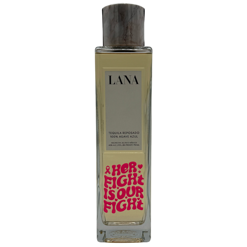 LANA Tequila Reposado Breast Cancer Awareness "Her Fight is Our Fight" Limited Edition Etched Bottle 750mL Lana Tequila