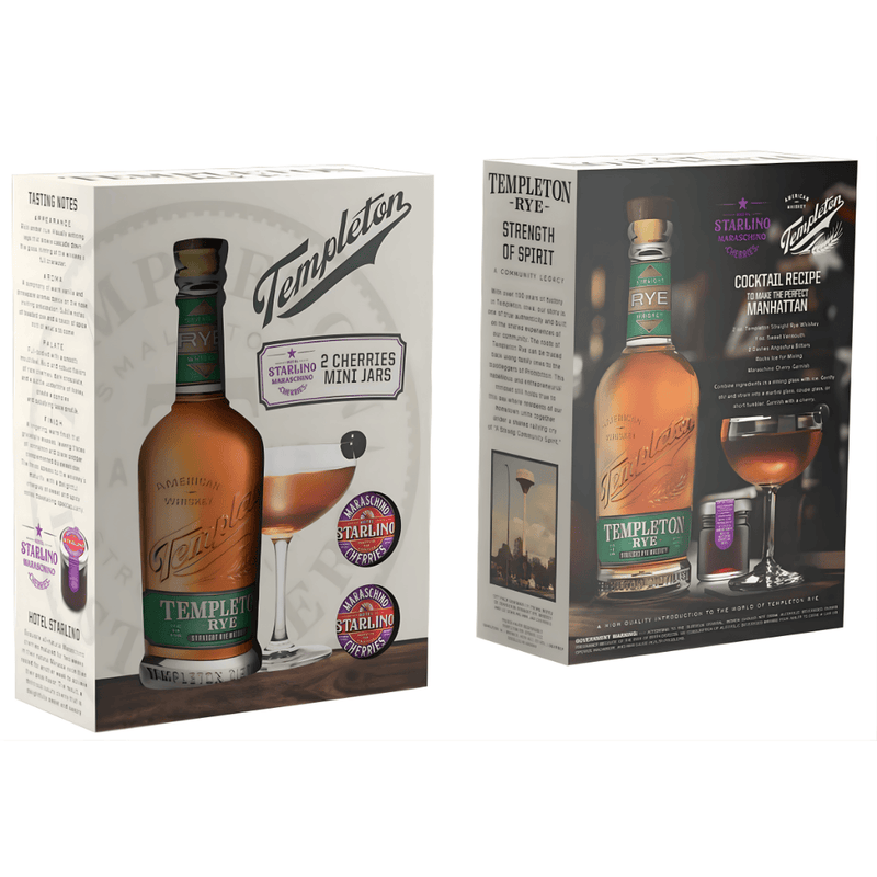 Templeton Rye Whiskey 4 Yr Gift Pack Templeton Rye