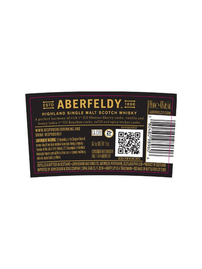 Aberfeldy 21 Year Old Highland Single Malt Scotch Whisky - Main Street Liquor