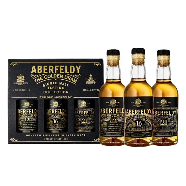 Buy Aberfeldy The Golden Dram Gift Set - 3x 200ml Bottles (16, 12