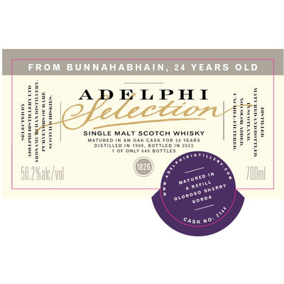 Adelphi Selection Bunnahabhain 24 Year Old 1998 - Main Street Liquor