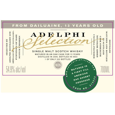 Adelphi Selection Dailuaine 13 Year Old 2009 - Main Street Liquor
