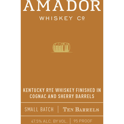 Amador Kentucky Rye Finished in Cognac and Sherry Barrels - Main Street Liquor