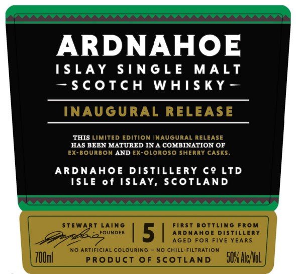 Ardnahoe 5 Year Islay Single Malt Scotch Whisky Inaugural Release - Main Street Liquor