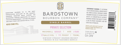 Bardstown Bourbon Company Single Barrel Private Selection Finished in Old Fashioned Barrels 6 Years Old - Main Street Liquor