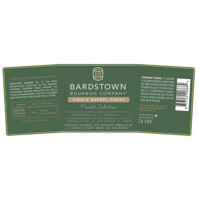 Bardstown Bourbon Private Select Rye Finished in Toasted Sherry Wood and Oak - Main Street Liquor