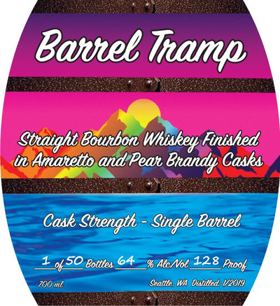 Barrel Tramp Straight Bourbon Whiskey Finished in Amaretto & Pear Brandy Casks Single Barrel Cask Strength - Main Street Liquor