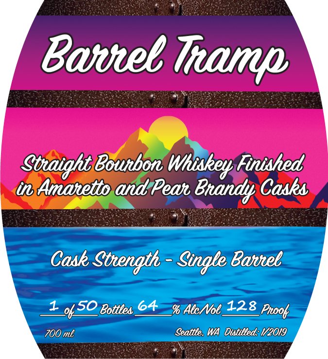 Barrel Tramp Straight Bourbon Whiskey Finished in Amaretto & Pear Brandy Casks Single Barrel Cask Strength - Main Street Liquor