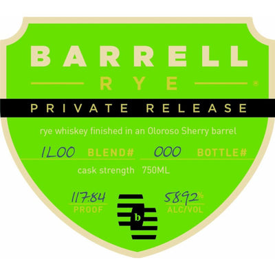 Barrell Rye Private Release Oloroso Sherry Barrel Finished - Main Street Liquor