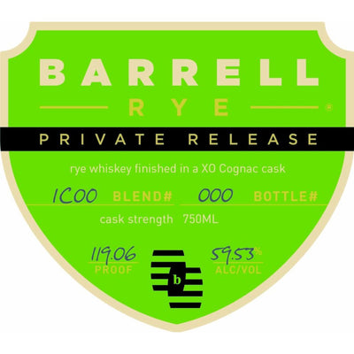 Barrell Rye Private Release OX Cognac Cask Finished - Main Street Liquor