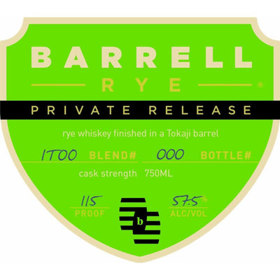 Barrell Rye Private Release Tokaji Barrel Finished - Main Street Liquor