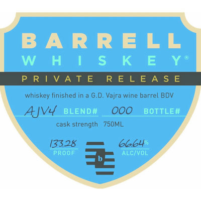 Barrell Whiskey Private Release AJV4 - Main Street Liquor