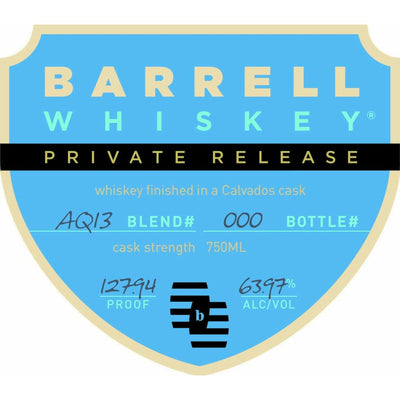 Barrell Whiskey Private Release AQ13 - Main Street Liquor