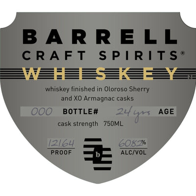 Barrrell Whiskey 24 Year Old Finished in Oloroso Sherry & XO Armagnac Casks - Main Street Liquor