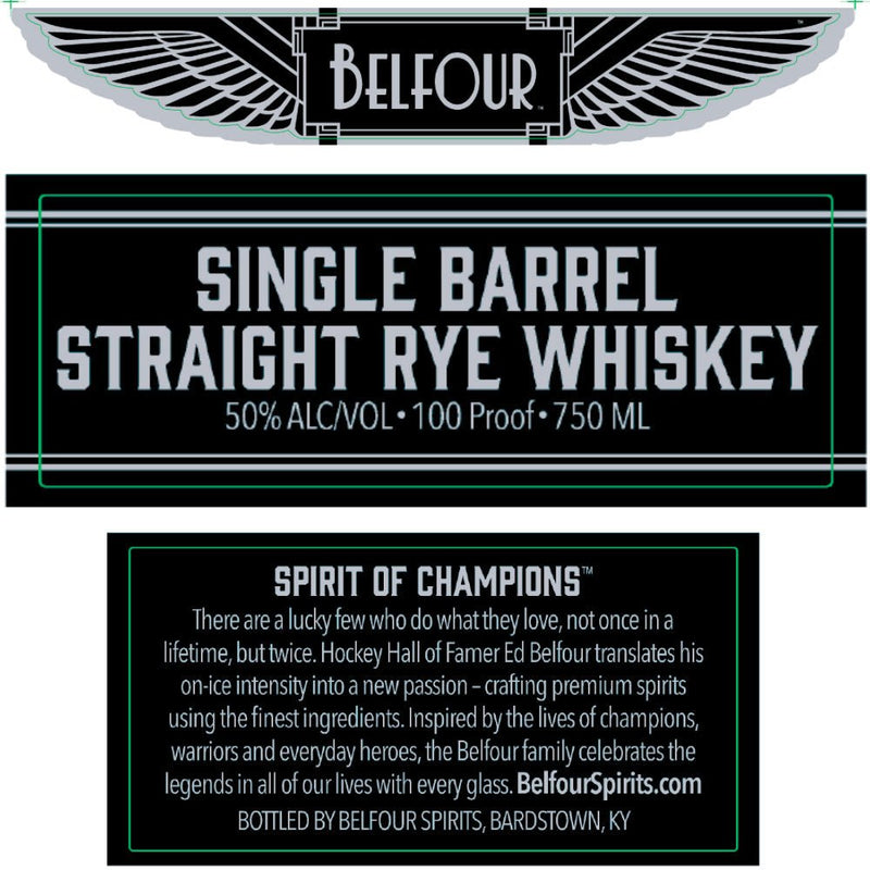 Belfour Single Barrel Straight Rye Whiskey By Ed Belfour - Main Street Liquor