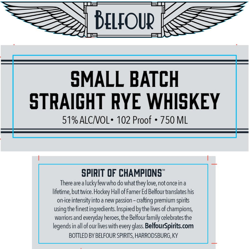 Belfour Small Batch Straight Rye Whiskey By Ed Belfour - Main Street Liquor