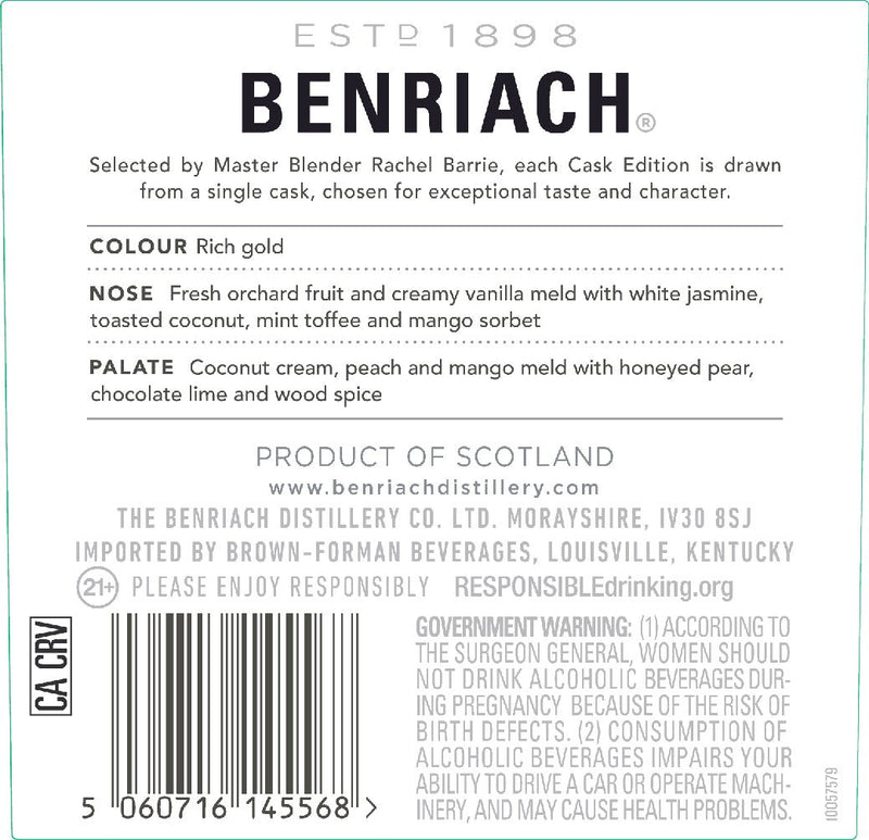 Benriach Cask Edition 1998 Cask No. 1994 - Main Street Liquor