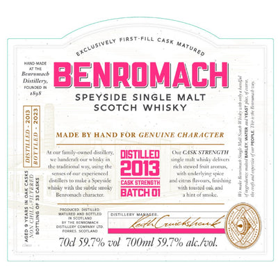 Benromach Cask Strength Vintage Batch 1 - 2013 - Main Street Liquor