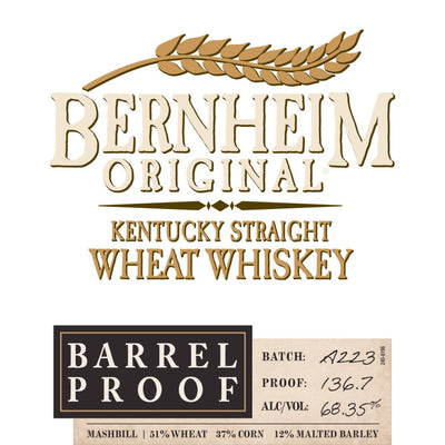 Bernheim Barrel Proof Original Wheat Whiskey - Main Street Liquor