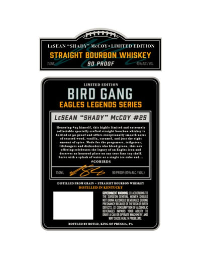 Bird Gang LeSean "Shady" McCoy Limited Edition Straight Bourbon Whiskey - Main Street Liquor