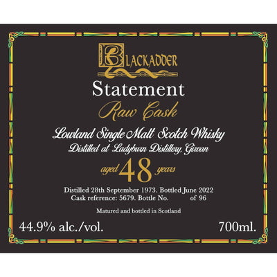 Blackadder Raw Cask Statement Ladyburn 48 Year Old - Main Street Liquor