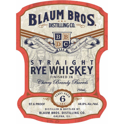 Blaum Bros 6 Year Old Straight Rye Finished in Cherry Brandy Barrels - Main Street Liquor