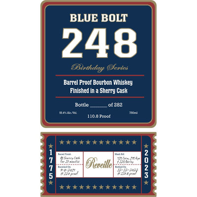 Blue Bolt 248 Birthday Series Barrel Proof Bourbon Finished in Sherry Cask - Main Street Liquor