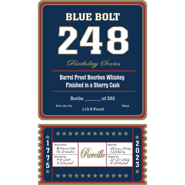 Cut Above Crittenden's Blue Bolt 248 Birthday Series Barrel Proof Bourbon Sherry Cask
