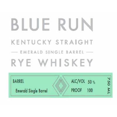 Blue Run Emerald Single Barrel Kentucky Straight Rye Whiskey - Main Street Liquor