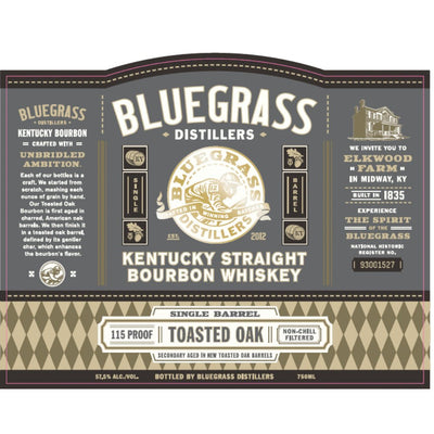 Bluegrass Single Barrel Toasted Oak Bourbon - Main Street Liquor
