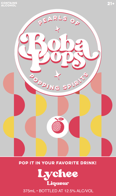 Boba Pops Lychee Liqueur Pearls of Popping Spirits 375mL - Main Street Liquor