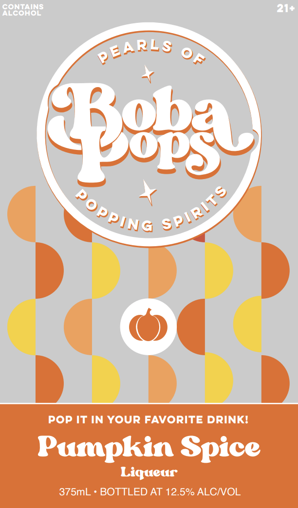 Boba Pops Pumpkin Spice Liqueur Pearls of Popping Spirits 375mL - Main Street Liquor