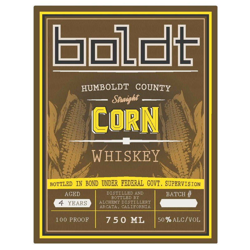 Boldt Humboldt County Straight Corn Whiskey - Main Street Liquor