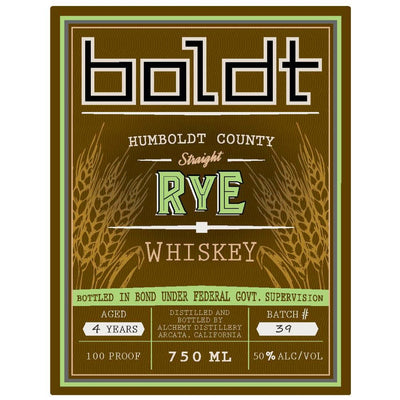 Boldt Humboldt County Straight Rye - Main Street Liquor