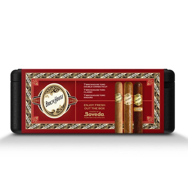 Brick House 21 Premium Cigars Set & Cutter + Personal Humidor by CigarBros - Main Street Liquor