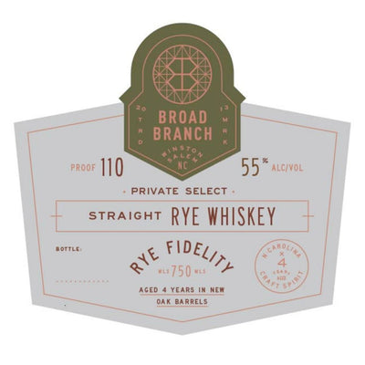 Broad Branch Private Select Rye Fidelity - Main Street Liquor