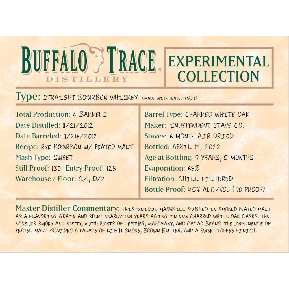 buffalo trace experimental peated bourbon for sale